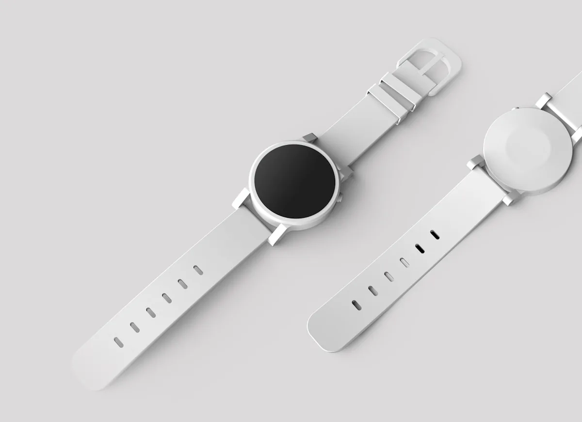 White watches arranged for a minimal product campaign